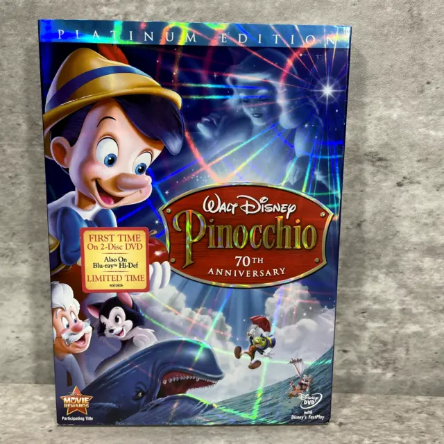Walt Disney Pinocchio 70th Anniversary Platinum Edition 2-Disc DVD New Sealed