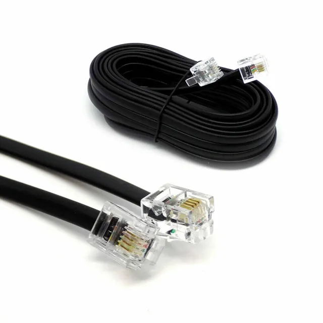 RJ11 to RJ11 Cable ADSL BT Broadband Modem Internet DSL Phone Router Lead Lot