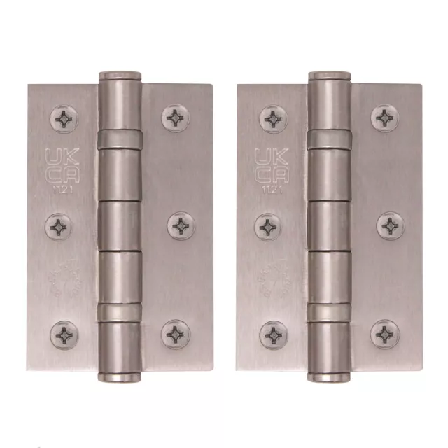 Nickel Internal Door Hinge 3in 75mm Ball Race Satin Nickel WITH SCREWS