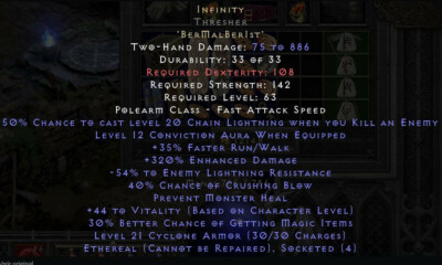 Diablo 2 Resurrected Hardcore Ladder PC PS4 PS5 SWITCH HC Eth Infinity 