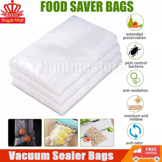 Vacuum Sealer Food Storage Bags Textured Strong Pouches Seal Embossed Vac x 100