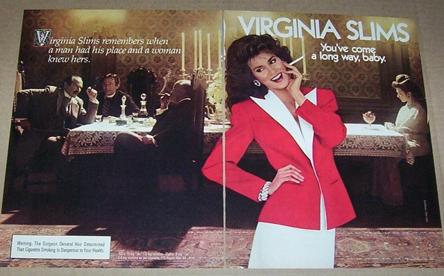 1984 PRINT AD Virginia Slims cigarettes woman's place Sexy Girl