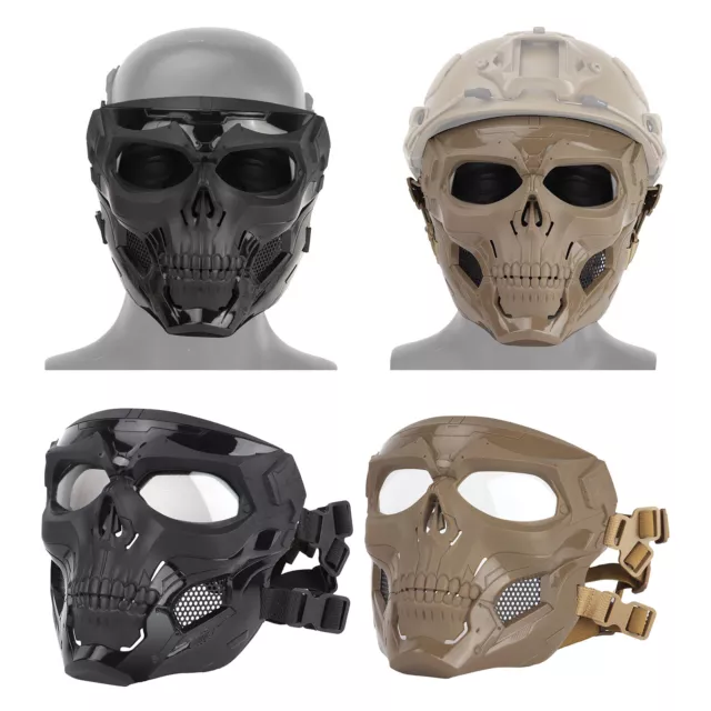 Full Face Mask Skull Paintball Clear Lens Breathable Outdoor Movie Prop