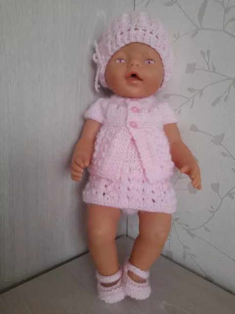Vêtements de poupée tricotés à la main pour poupée née bébé 17 pouces ou poupée de taille similaire 