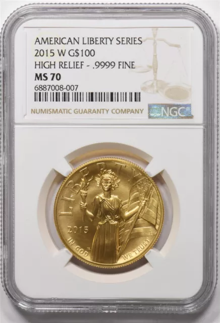 2015-W Gold $100 1oz High relief American Liberty series NGC MS70 NG1840