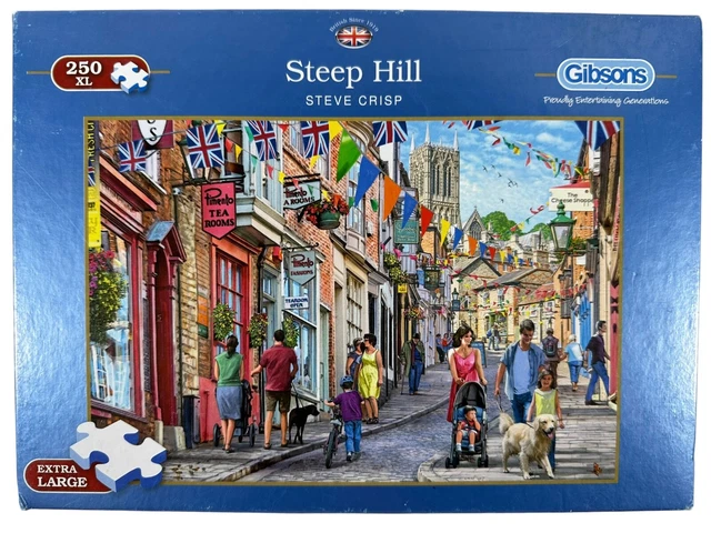 Gibsons Puzzle 250 Pezzi XL: York Market – Illustrazione Di Steve Crisp – Puzzle Per Adulti E Senior Con Pezzi Grandi, Cartone Riciclato Al 100%, Poster Incluso (48x34 Cm) - 3