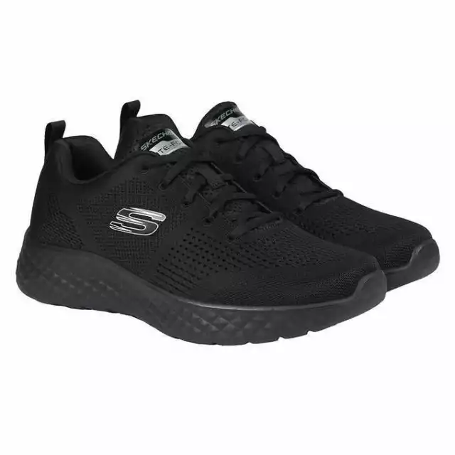 SKECHERS MEN'S AIR-COOLED Memory Foam Lightweight Sneaker Shoes Black ...