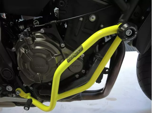 Rd-Moto Pare-Chocs pour Yamaha MT-07 Xsr 700 Jaune 2014 + Protection Moteur