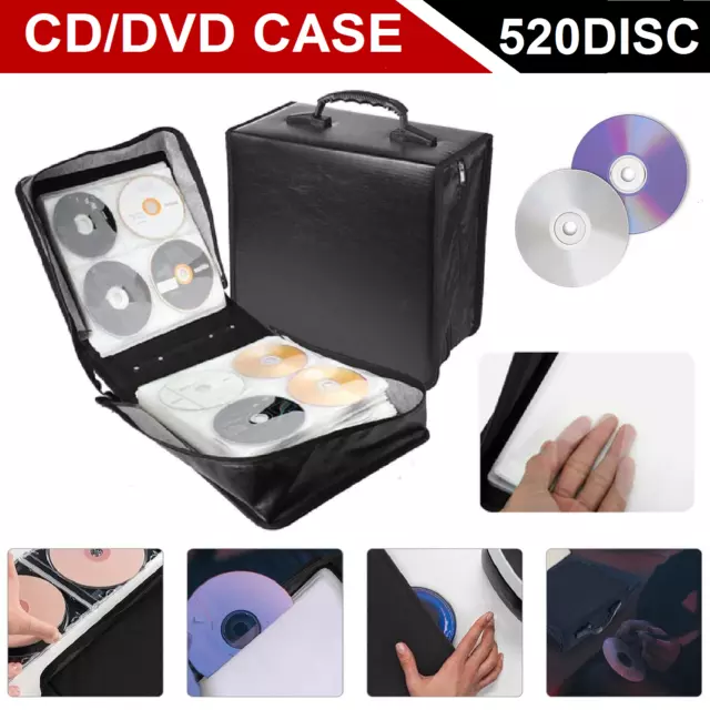 520 Disc CD DVD Case Wallet Storage Holder Booklet Album Folder Bag Box Sleeves