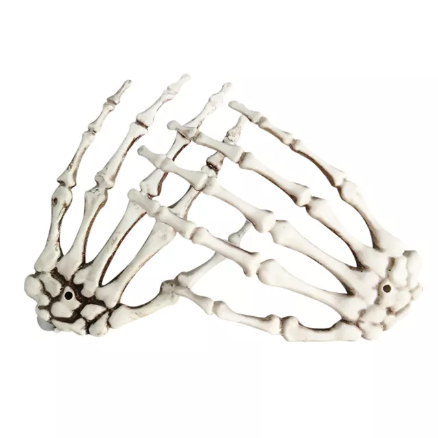 1 Pair Halloween Skeleton Plastic Fake Human Hand Bone Realistic Scary Props F