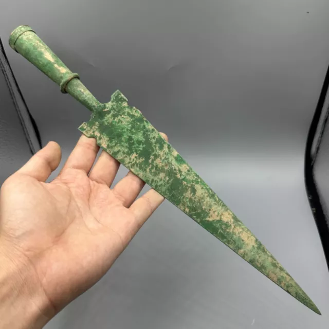 Genuine Large Long Ancient Roman Bronze Iron Spearhead