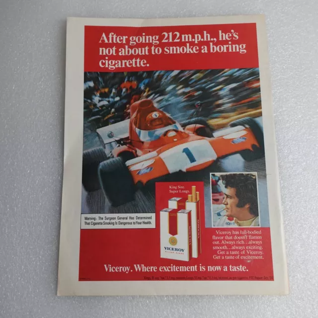 Vintage Print Ad Viceroy Cigarettes Sports Illustrated Feb 24, 1975