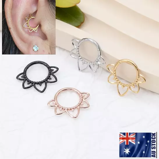 1pc Non-Piercing Tribal Fan Septum Hanger Clip-On Fake  Ring Body Jewelry