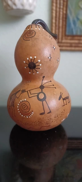 HOPI Tribe Arizona GOURD Native American CJ Prophet Signed /  Rattle