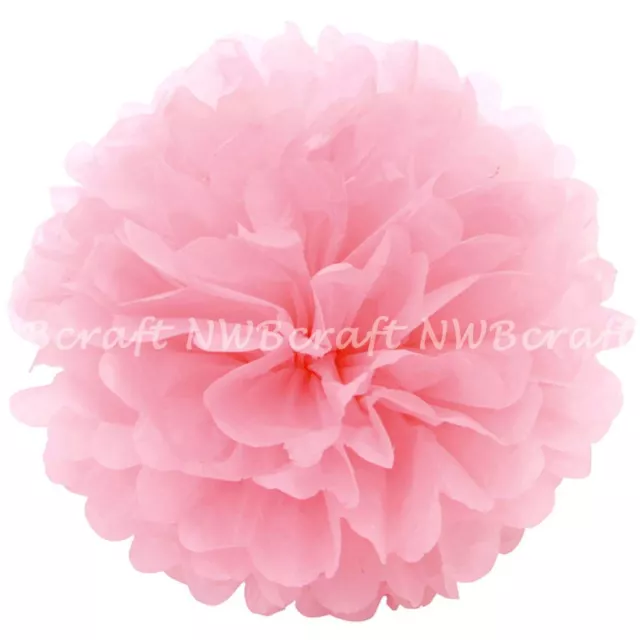 Rose Pink Tissue Paper Pompoms Flower Balls Wedding Party Decoration