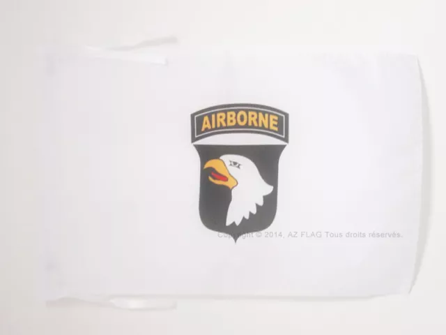 DRAPEAU USA AIRBORNE BLANC AVEC AIGLE 45x30cm - PAVILLON AMÉRICAIN ? ARMÉE ETATS