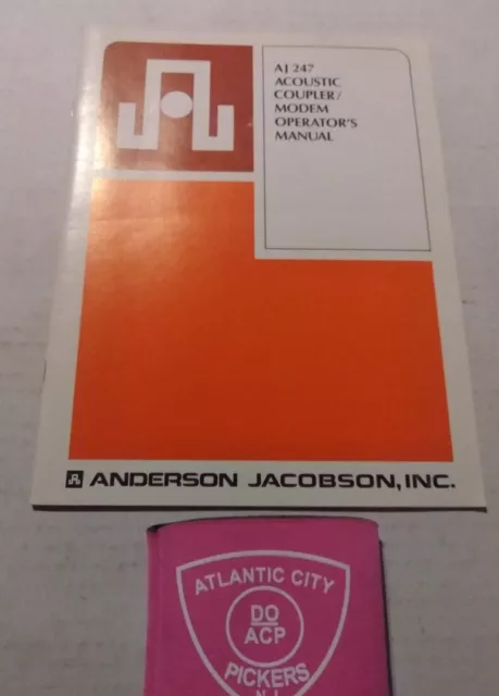 Anderson Jacobson Inc Aj 247 Acoustic Coupler / Modem Operator's Manual