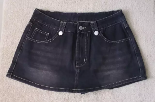 Denim flap shorts skort SHEIN sold out heavy weight soft Asian size M 28 x 11 " 2