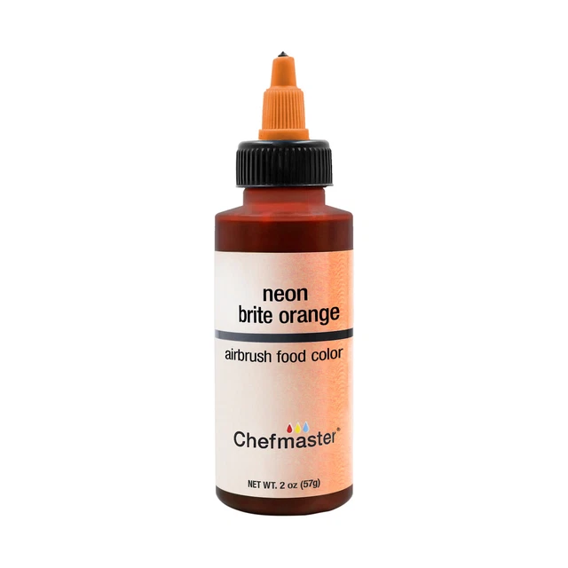 Aerógrafo Chefmaster 2 onzas neón naranja británico naranja decoración de pasteles color alimento