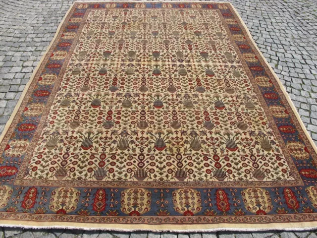 8x11 Handgeknüpfter Teppich aus alter Wolle Orientalischer großer...