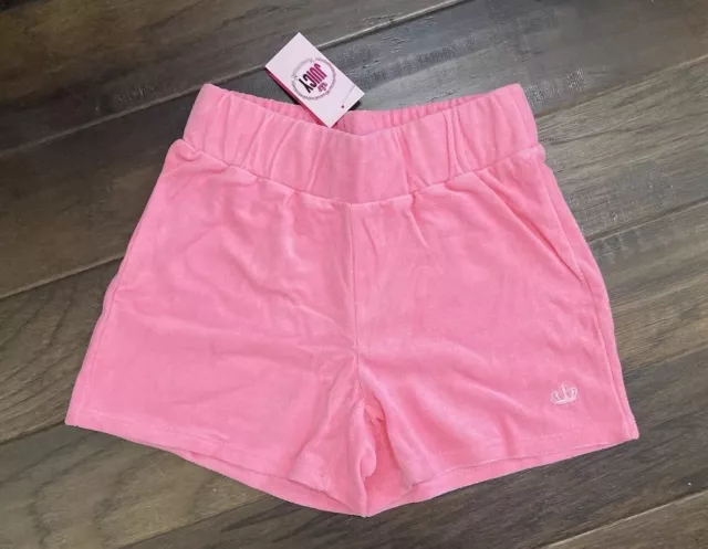 Juicy By Juicy Couture Womens Terry Cloth Pink Pull-On Short XS NWT