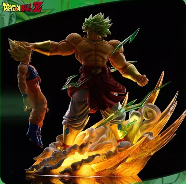 In-stock Dragon Ball Z Figure Broly VS Goku 9.8in Anime Super Saiyan Statue