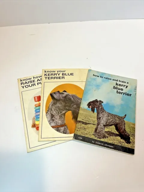Vtg KNOW YOUR KERRY BLUE TERRIER Raise and Train Kerry Blue & Raise Train Puppy