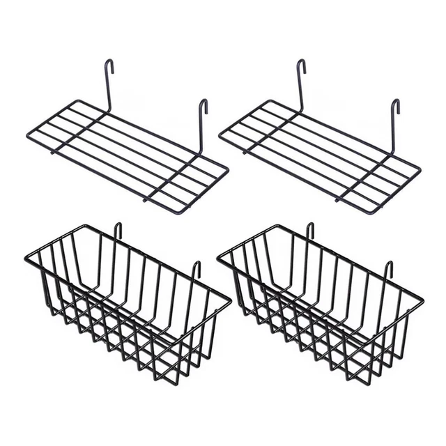 Wire Storage Rack Hanging Wall Basket Bin Shelf Wall Hanging