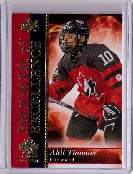 AKIL THOMAS 18/19 Team Canada Juniors Rookie Program of Excellence #POE-17 Card