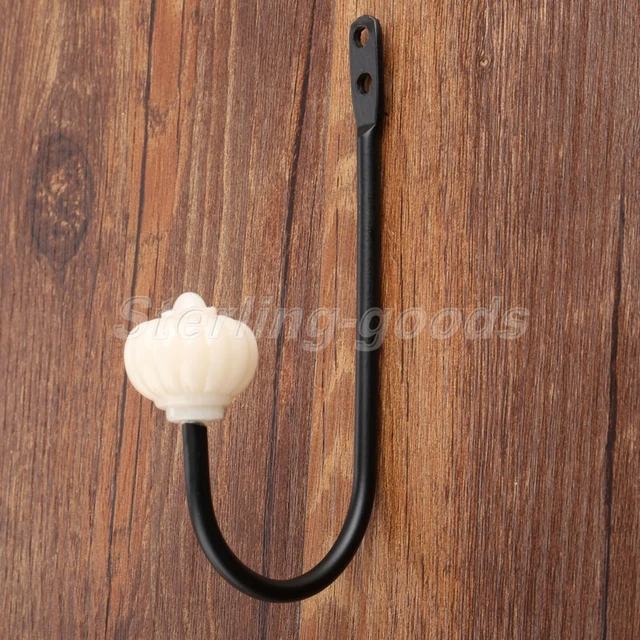 Black Classic Hook Coat Rack Hat Bag Towel Clothes Wall Hooks Hanger Decorative