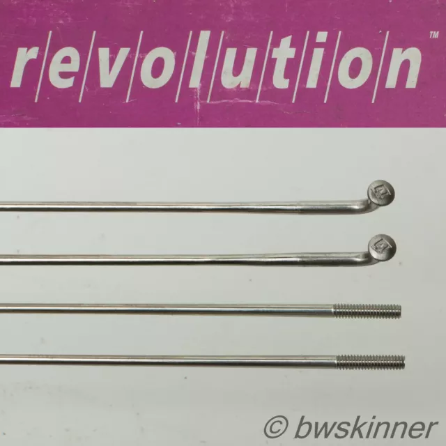 2x DT Swiss Revolution Spokes. 2.0 / 1.5mm. 292mm. Silver. J-Bend.