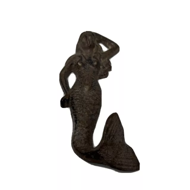 Cast Iron Hook Antique Style Nautical Mermaid Statue Garden Pond Pool Doorstop