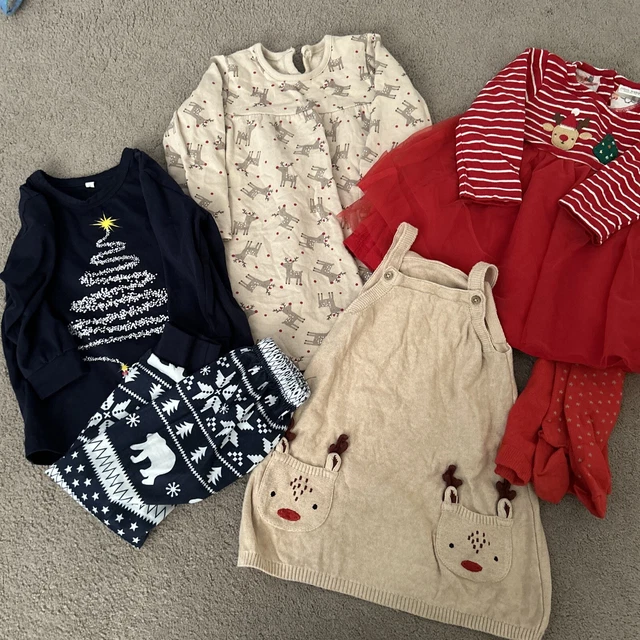 Baby Girl Bundle Clothes age 12-18 Months Christmas Theme Lot 3