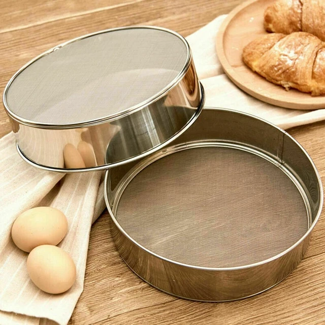 Stainless Steel Handheld Round Ultra Fine Flour Sieve Kitchen Home Mesh Filter