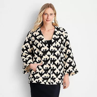 Women's Geo Print Oversized Quilted Jacket - Future Collective with Jenny K.