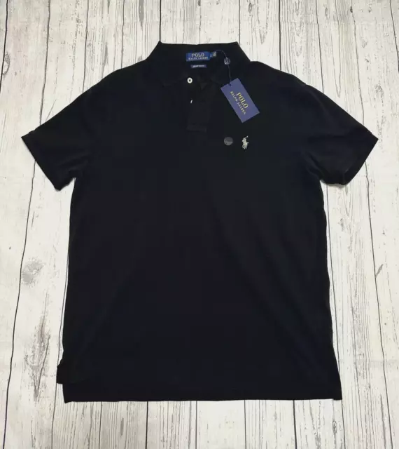 POLO RALPH LAUREN Men's Custom Fit Polo Shirt Size L NEW NWT Black $36. ...