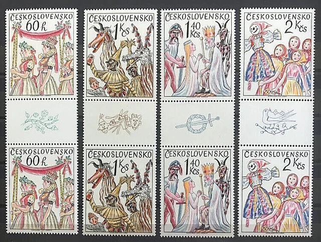 Tschechoslowakei 1975, Mi. Nr. 2248 - 2251 - 2er Streifen mit Zf, postfrisch