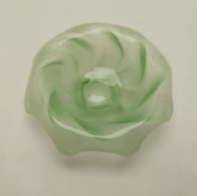 Bagley Frosted Green Glass EQUINOX Bowl PAT 3061 posy