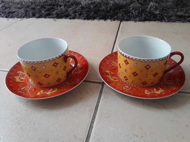 Geneviève Lethu Lot de 2 assiettes plates en porcelaine Blanc 26 cm