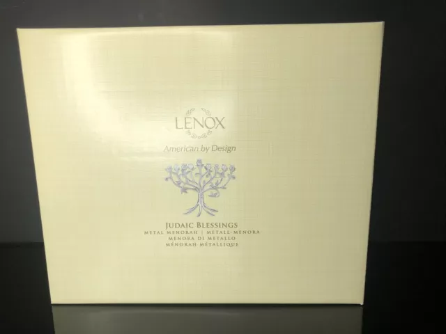 Lenox Menorah Judaic Blessings Metal 9” H 10” W New Hanukkah Holiday Collection