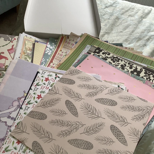 CARD MAKING CLEAROUT,BOX Of 100 Sheets 12”x12” Papers, As Pictures £6.