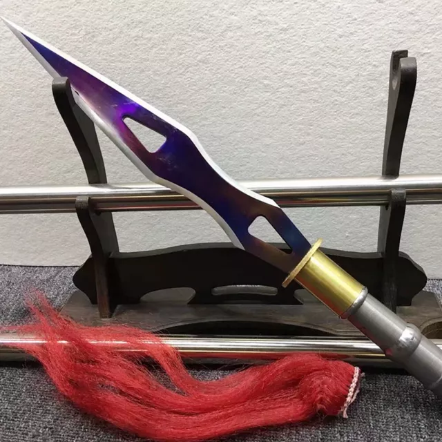 Excellent Hunting Fighting Long Spear Forged Manganese Steel Spearhead Sword