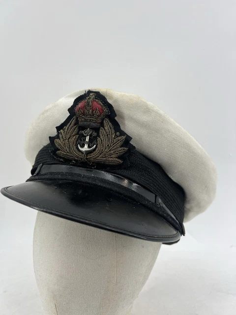 Original WW2 Period Royal Navy Officers Peaked Cap By 'Gieves' In Hats