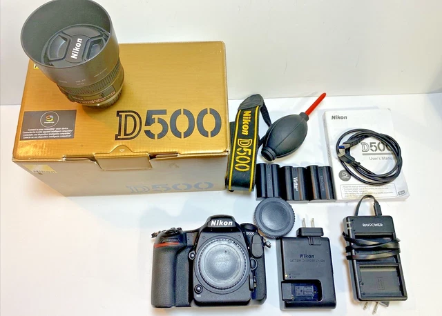 Nikon D500 Camera DSLR 20.9MP Camera Body & AFS Nikkor 50mm 1.8G Lens-Body