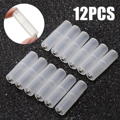 12/lots AAA to AA Size Cell Battery Converter Adaptor Holder Case Switcher