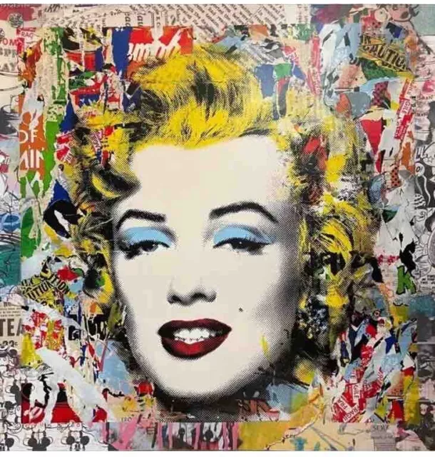 Mr. Brainwash Monroe Popfolio - Collage (2022) Unikat 101x101 cm