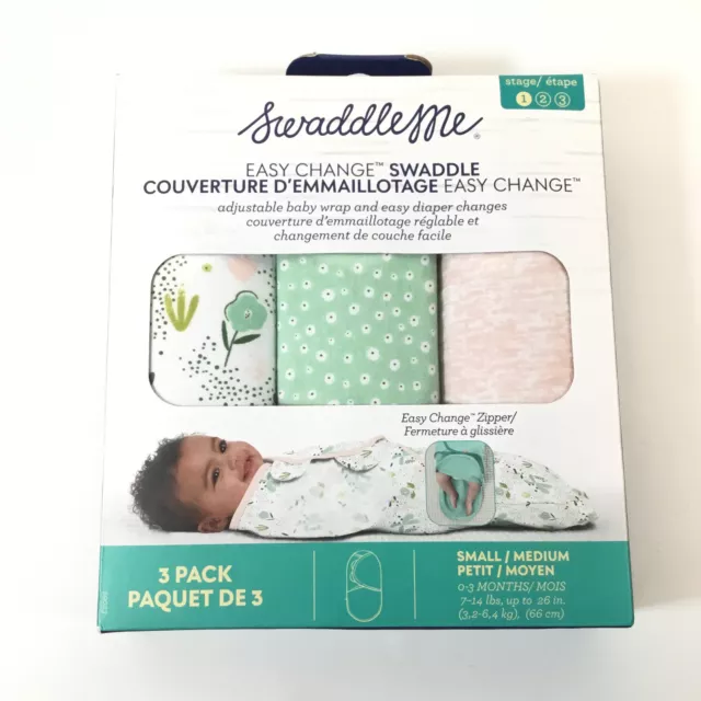 SwaddleMe Multicolor Adjustable Baby Wrap Infant Swaddle Size S/M Pack Of 3