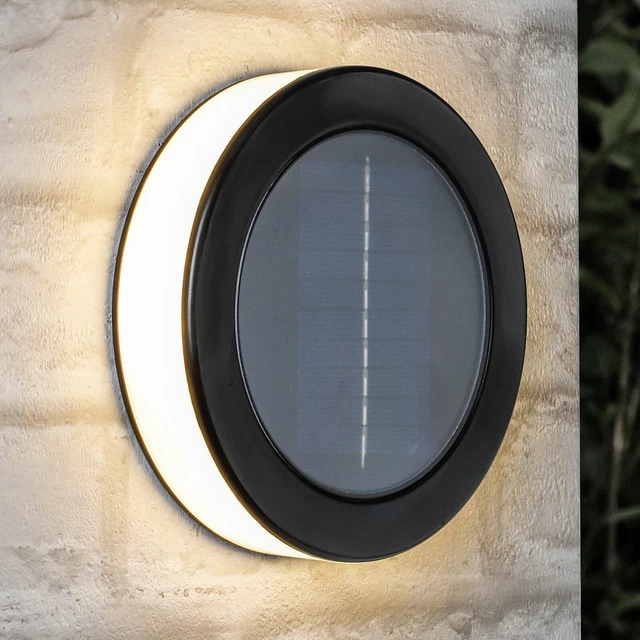 LED Solar-Wandleuchte Mit Bewegungsmelder, IP65, 3.2W 3000K – 400 Lumen, Inkl. Akku, Schwarz