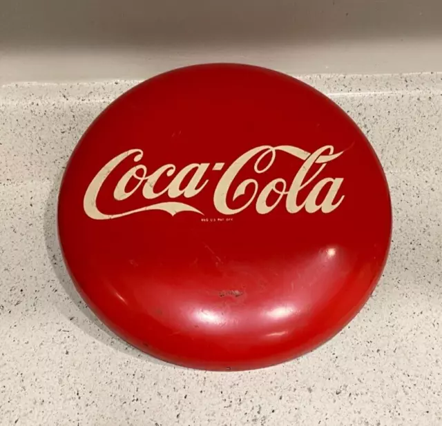 1950s 12" Coca-Cola Button Sign 1950s 12" Coca-Cola Button Sign
