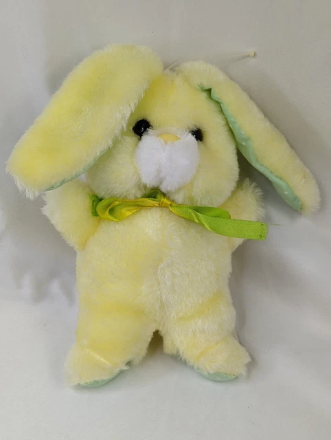 YELLOW BUNNY RABBIT Plush 6 Inch Deluxe Playthings Stuffed Animal Toy ...